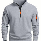 Felpa da uomo 2025 autunno e inverno nuovi sport casual casual a maniche lunghe collo alto mezza cerniera top antivento