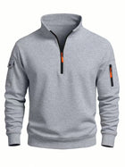 Felpa da uomo 2025 autunno e inverno nuovi sport casual casual a maniche lunghe collo alto mezza cerniera top antivento