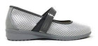 Street Slipper/woman/Vulca-Bicha/instep: cut-out grid/Sole: rubber/Color: silver gray/wedge 2 cm/easy closure PlatiNum