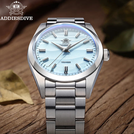ADDIESDIVE 36mm Men Watch Desert Dial Bubble Mirror Pot Cover Glass 10Bar Waterproof AD2030 Quartz Watch