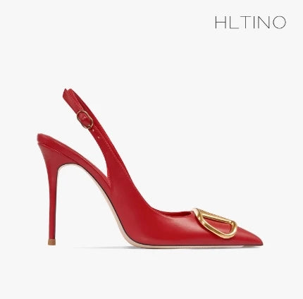 HLTINO Fahion Slingback Nero Comode Scarpe Estive da Donna Sandali con Tacco Alto 2025 Tendenza per Abito da Festa di Nozze