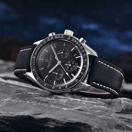 PAGANI DESIGN 2026 Nuovo Orologio da Uomo Moon, Orologio al Quarzo di Lusso per Uomo, Cronografo con Vetro Zaffiro AR, Impermeabile, Movimento VK63, Cinturino in Nylon