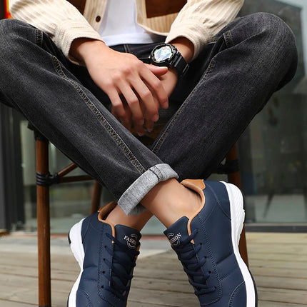 Pu Leather Men Shoes Sneakers Trend Casual Breathable Leisure Male Sneakers Non-Slip Footwear Vulcanized Shoes Tenis Masculino