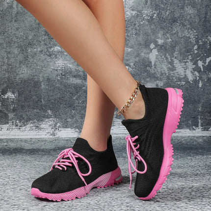 Breathable Socks Shoes Women Lightweight Knitted Casual Sneakers Non-slip Walking Footwear Outdoor Jogging Fitness Sports PlatiNum