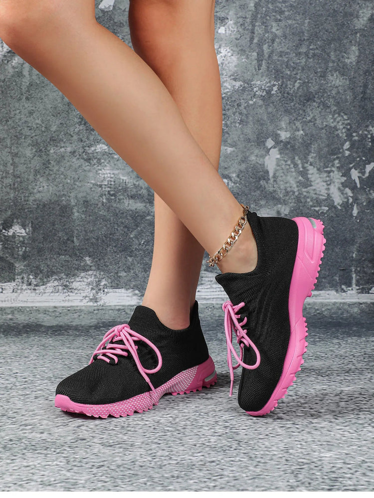 Breathable Socks Shoes Women Lightweight Knitted Casual Sneakers Non-slip Walking Footwear Outdoor Jogging Fitness Sports PlatiNum