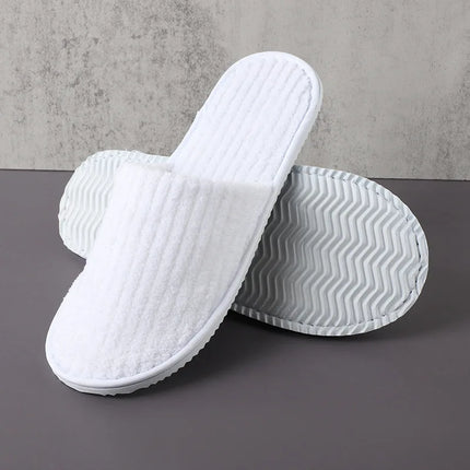 5 pairs/lot men women disposable hotel slippers guest cotton slides home travel SPA slipper hospitality cheap indoor slip-on