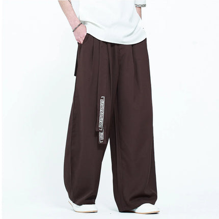 Pantaloni da uomo in stile giapponese con stampa Ukiyo-e, pantaloni comodi e alla moda, pantaloni larghi da uomo, pantaloni casual a gamba dritta da uomo