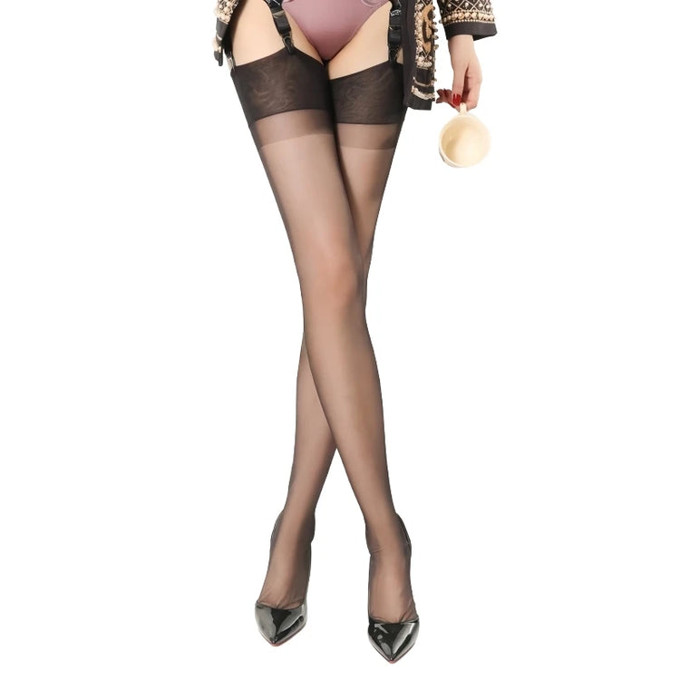 Calze autoreggenti alte da donna sexy ultra sottili e traspiranti Medias trasparenti non elastiche in nylon puro super lungo per reggicalze