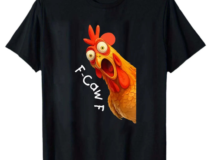 Men's Summer Casual Short Sleeve Cotton T-Shirt with Funny Rooster Pattern Print, Suitable for Outdoor and Home Wear, Unisex Style