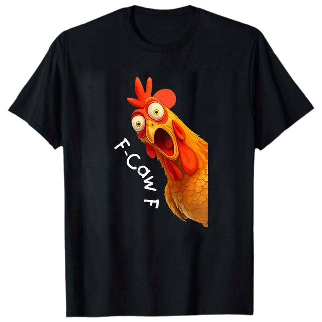 T-shirt décontractée d'été à manches courtes pour hommes en coton avec imprimé coq amusant, adaptée aux vêtements d'extérieur et de maison, style unisexe