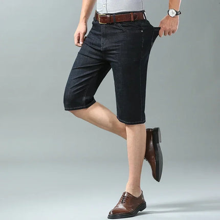 Pantaloncini di jeans da uomo nuovi estivi Moda colore chiaro Casual allentato multi-tasca pantaloni dritti da cinque minuti pantaloncini elastici al ginocchio