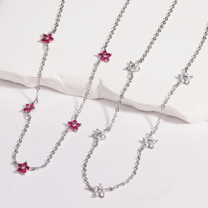 Moda colorata cubic zirconia 5 pezzi collana di fiori per le donne girocollo catena clavicola regali di gioielli da sposa