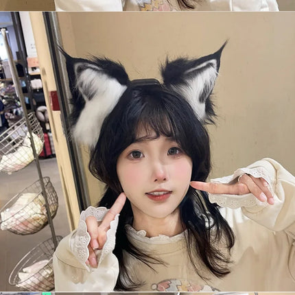 Electric Fox Ear Headband Gravity-Sensitive Simulation Realistic Animal Fluffy Ears Cosplay Headpiece Cat Ear Anime Accessories