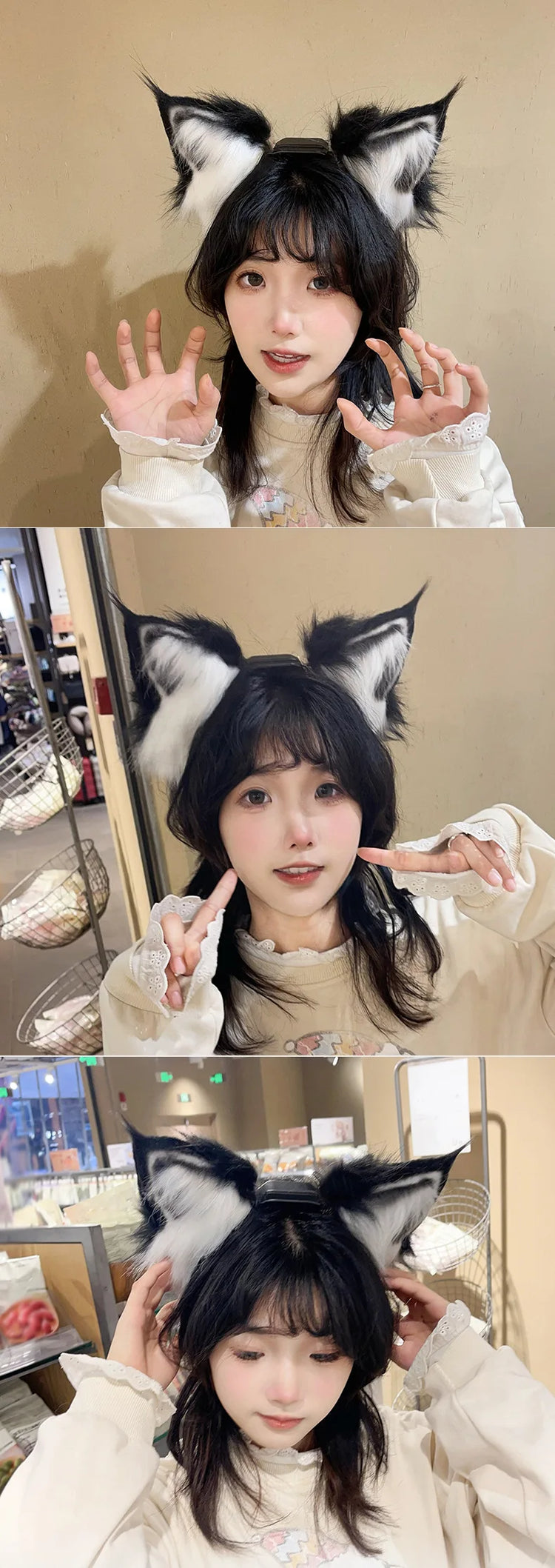 Electric Fox Ear Headband Gravity-Sensitive Simulation Realistic Animal Fluffy Ears Cosplay Headpiece Cat Ear Anime Accessories