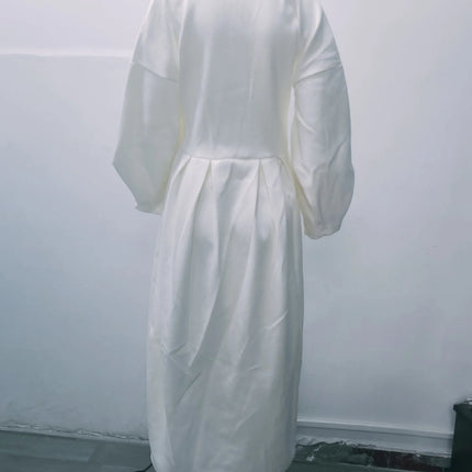 European American Retro Court Style Wool Coat, Long Length with Big Lapel & Lantern Sleeves, New Autumn Winter Outerwear