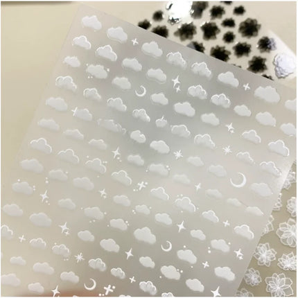 1 cute white cloud nail sticker ultra-thin nail art sticker self-adhesive paper/cloud nail sticker DIY