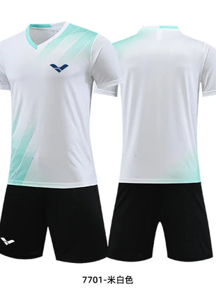 Men's T-shirt And Shorts Set Summer Men's Tennis Short Sleeve T-shirt Stylish And Comfortable Badminton Training Shorts PlatiNum