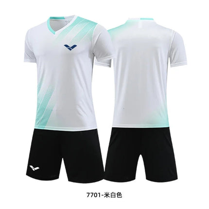Men's T-shirt And Shorts Set Summer Men's Tennis Short Sleeve T-shirt Stylish And Comfortable Badminton Training Shorts PlatiNum