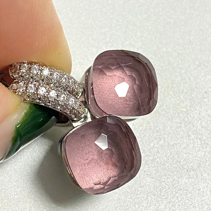Classic Candy Color Earrings Inlay Transparent Zircon 27Colors Crystal Earrings Platinum Plated Fashion Jewelry For Women PlatiNum