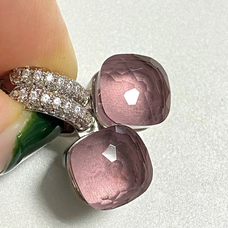 Classic Candy Color Earrings Inlay Transparent Zircon 27Colors Crystal Earrings Platinum Plated Fashion Jewelry For Women PlatiNum
