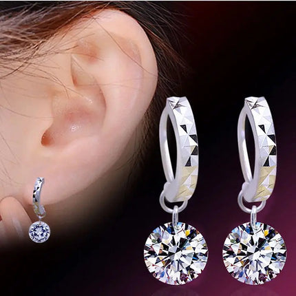 Pure925 Silver Earring 2 Carat 8mm Total 4ct Certified Moissanite Earrings Women Wedding Trendy Jewelry Dropship Suppliers PlatiNum