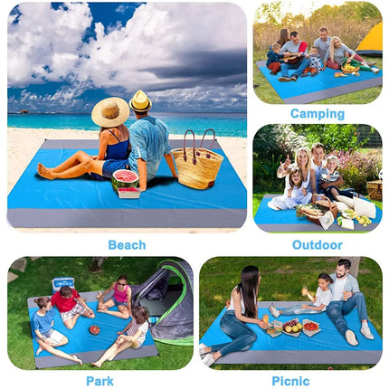 2022 telo mare oversize tappetino senza sabbia spiaggia antivento impermeabile coperte da Picnic tappetino da spiaggia tasca oversize Picnic 4 ancora