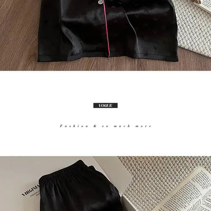 Pigiama floreale da donna della nuova estate Ragazze Estate Piccoli pantaloni freschi a maniche corte Abito da casa in raso di seta ghiacciata Foto reali platinumshop