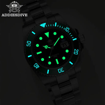 ADDIESDIVE Orologio automatico da uomo di lusso 8215 Orologio meccanico BGW9 Orologio da sub in vetro zaffiro luminoso Orologio analogico da uomo AD2503 platinumshop