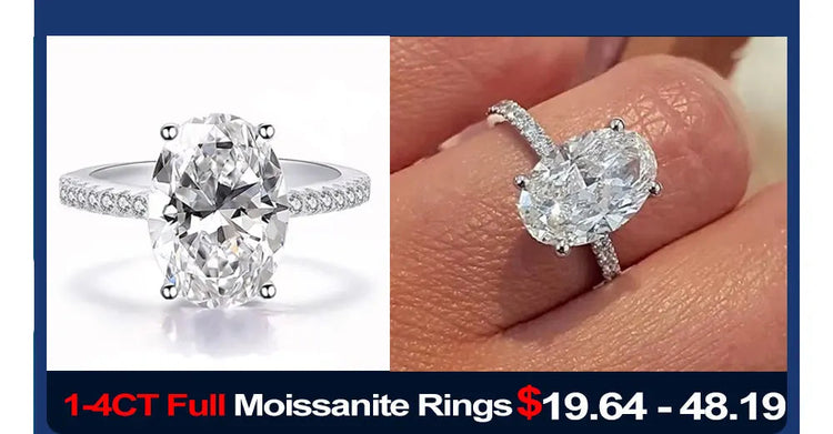 1-4ct Oval Cut Moissanite Stud Earring for Women Men D Color Sparkling Diamond 925 Sterling Silver Ear Studs Party Jewelry Gifts PlatiNum