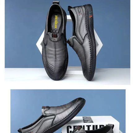 Mocassini da uomo in pelle PU antiscivolo appartamenti da passeggio traspiranti slip on da esterno scarpe casual per scarpe da ginnastica da guida per ufficio da lavoro maschile2