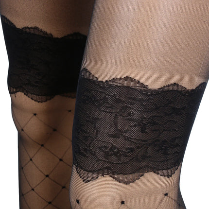 Calzamaglia da donna Sexy Plus Size calze di seta a pois piccole calze sottili Vintage finte calze da tatuaggio collant calzetteria femminile