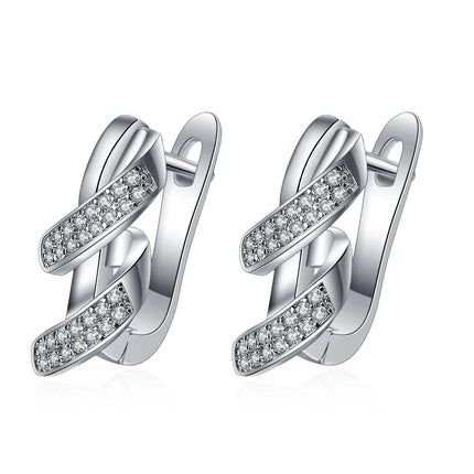 Orecchini in argento sterling 925 gioielli di alta qualità retrò modello semplice orecchini con zirconi bianchi viola vendita calda platinumshop