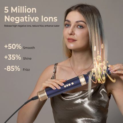 7‑In‑1 Multi‑Functional Hot Air Hair Styling Set,626-1- Curling Wand, Hair Dryer, Straightening Comb, Round Brush, Interchangeable Heads Household Salon Hair Care Styling Instrument