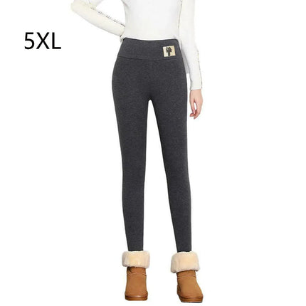 Women Leggings Fashion Wool Fleece Trousers High Waist Women Leggings Winter Thicken Leggings Cashmere Lambskin Warm Pants PlatiNum