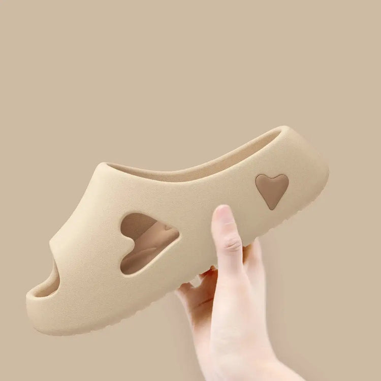 2025 Pantofole da donna alla moda Sandali Scivoli da spiaggia Scarpe da doccia spesse antiscivolo in tinta unita per la casa estiva all'esterno - platinumshop