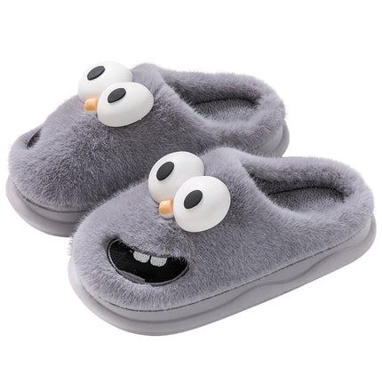 Nuovo simpatico cartone animato invernale suola morbida da uomo pavimento interno piattaforma antiscivolo diapositive calde pantofole di peluche scarpe casual in cotone per la casa maschile