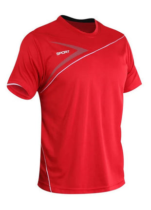 2025 Summer New Men's Quick drying Short sleeved Gym Running Moisture absorbing Round Neck T-shirt Training Exercise Gym Sweatsh PlatiNum