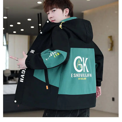 Autumn Casual Men Sets Two Pieces Fashion Korean Trend Hooded Jacket + Pants Spring Baseball Uniform Suit Man Outfit