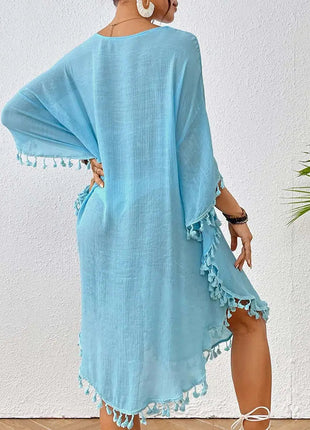 Abito Copricostume Estivo da Donna con Scollo Quadrato, Protezione Solare, Vestibilità Ampia, Traforato, per Spiaggia e Vacanze platinumshop