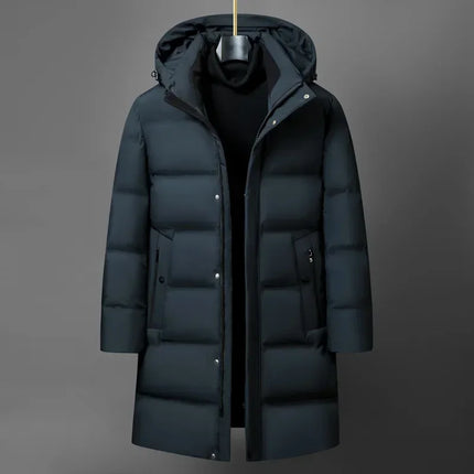 Canada Fashion Winter Jacket for Men Down Coat Parka Men's White Goose Down Jacket Collar Hooded Warm Thick Long Padding M-4XL