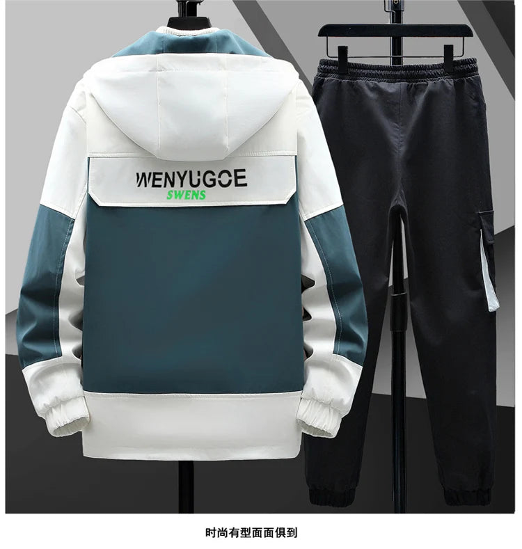 Winter Outfits Men Thick Warm Tracksuit Set Men Fashion Clothing SportswearJacket Pants 2 Piece Fleece Lined Sets