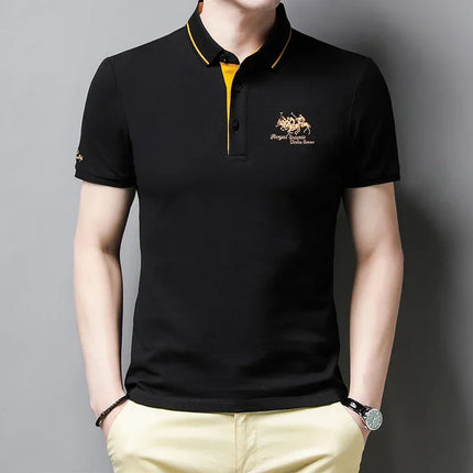 Men's Embroidered Short Sleeve Polo Shirt Casual Fashion Comfortable Summer Top