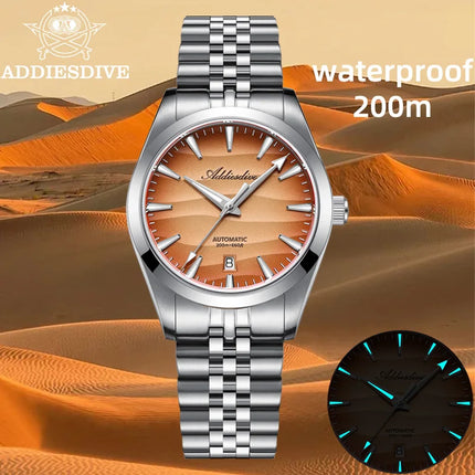 ADDIESDIVE 2026 New Men Watch 39mm Sappphire Automatic 8215 Mechanical Wristwatch 316L Stainless Steel Luminous Waterproof 200m