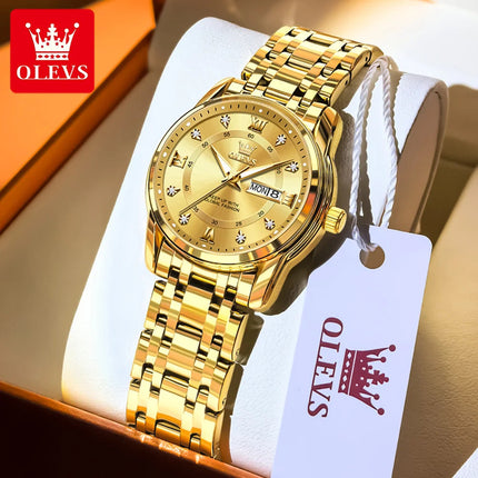 OLEVS 5513 Orologio da uomo Orologio luminoso impermeabile al quarzo originale di marca di moda per uomo Scatola per orologio con doppio calendario in acciaio inossidabile platinumshop