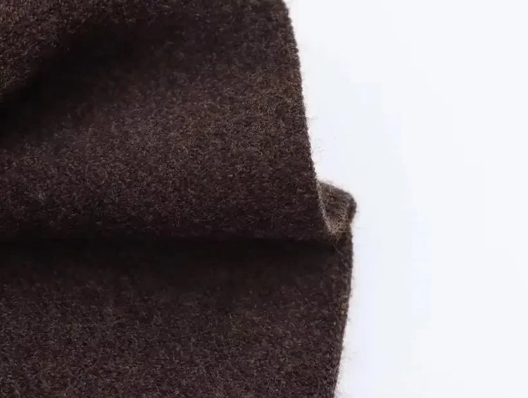 Asymmetric Knit Poncho Cape Loose Solid Color Minimalist Warm Shawl Wrap Outerwear Commuter High Street Pullover 202606H