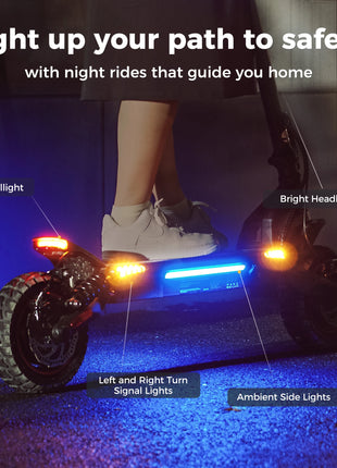 Monopattino elettrico iScooter iX7Pro a doppia trazione per fuoristrada, velocità massima 60 km/h, pneumatici da 10 pollici, 2000W, 17.5Ah, 48V, pieghevole, con app.