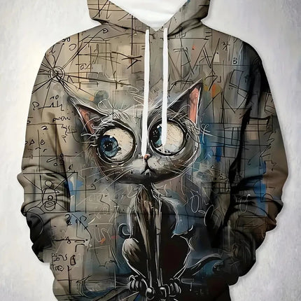 Cat Graphic Hoodies For Men Women Streetwear Cute Fashion 3d Printing Animal Cat Hoodies Oversized Unisex Harajuku Sweatshirt