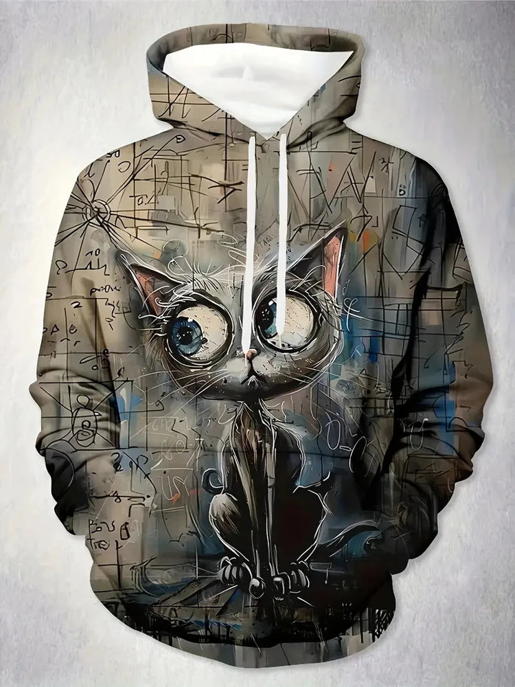 Cat Graphic Hoodies For Men Women Streetwear Cute Fashion 3d Printing Animal Cat Hoodies Oversized Unisex Harajuku Sweatshirt