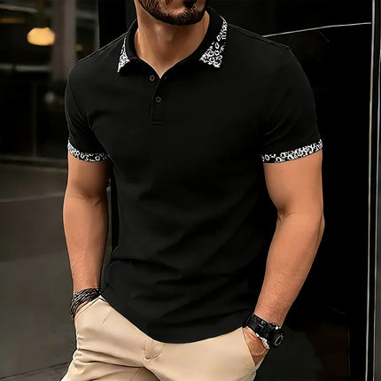 Men's Summer Short Sleeve Polo Shirt, Lapel Collar T-shirt, Solid Color, Sports T-shirt T15