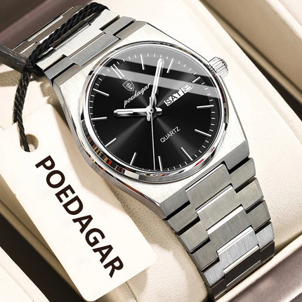 POEDAGAR Orologio da donna alla moda Orologio da polso da donna di lusso luminoso impermeabile in acciaio inossidabile Data settimana Orologi al quarzo da donna Reloj platinumshop